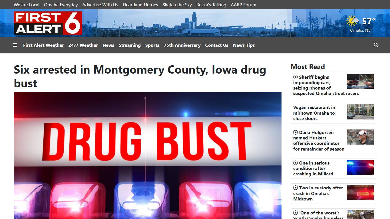 Six arrested in Montgomery County, Iowa drug bust - WOWT