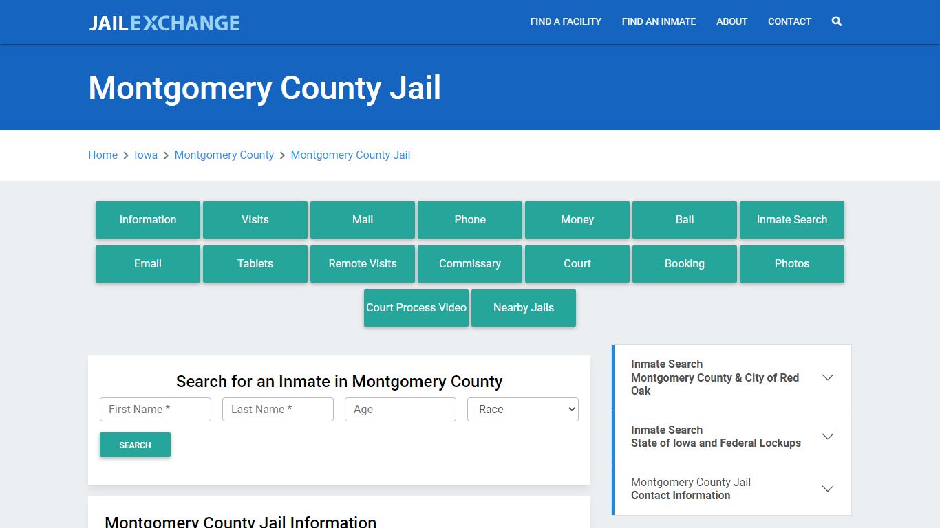 Montgomery County Jail Roster Lookup, IA, Inmate Search